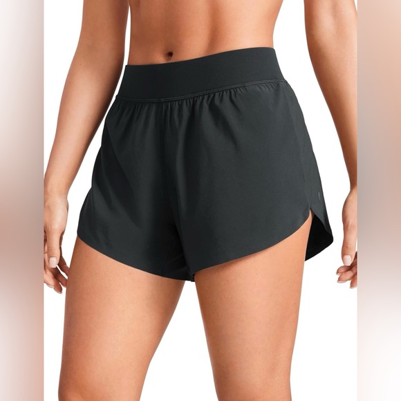 CRZ YOGA Pants - CRZ YOGA Mid Waisted Split Running Quick Dry Shorts for Women